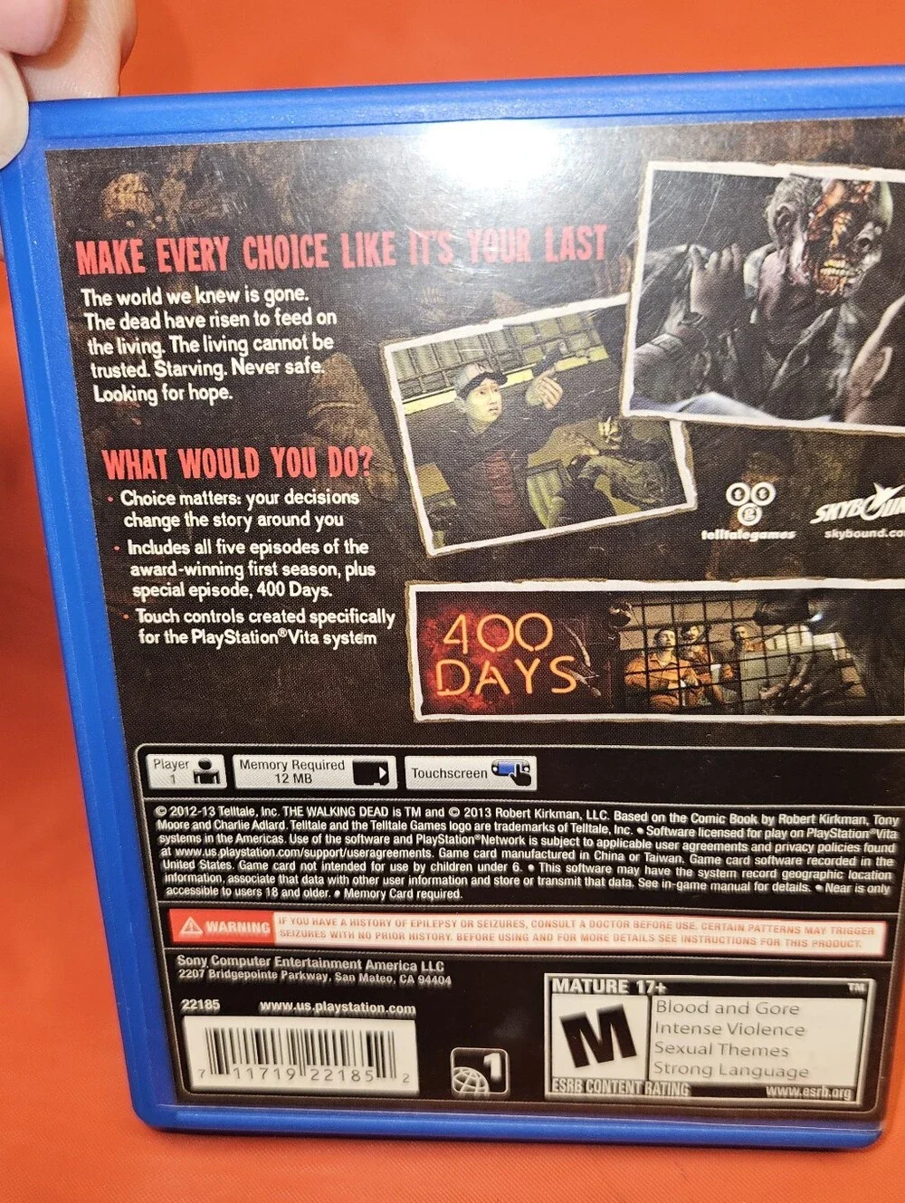 Sony PS Vita The Walking Dead Complete First Season Telltale Games Series EUC